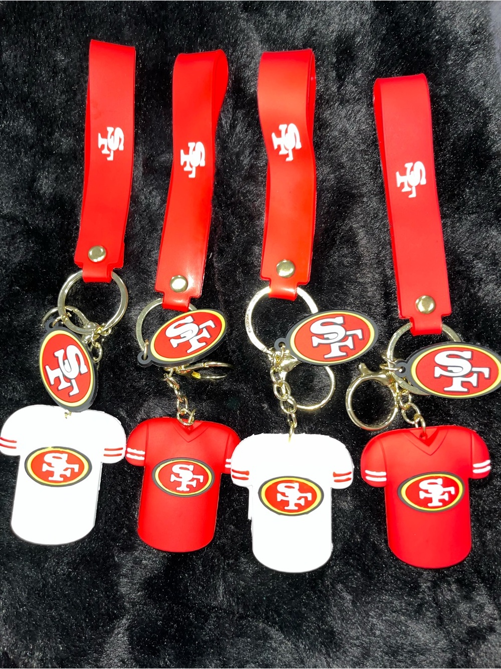 San Francisco 49ers Jersey Keychain Set - Red & White
